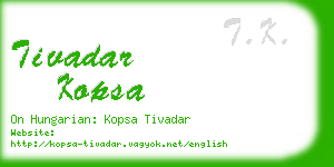 tivadar kopsa business card